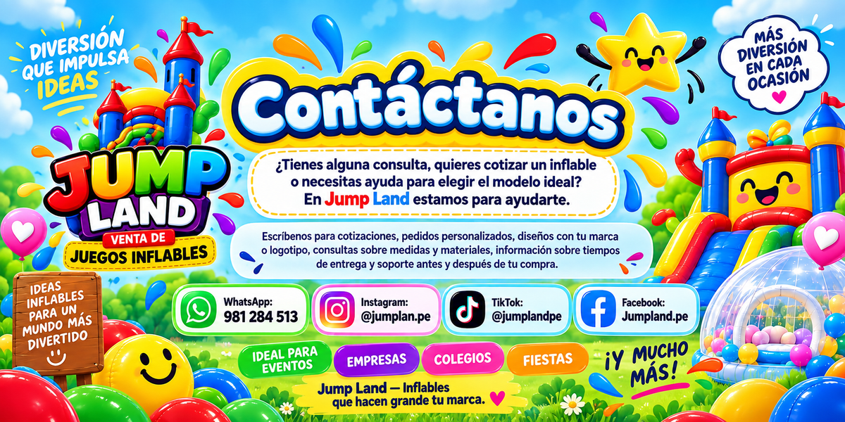 ¿Tienes alguna consulta, quieres cotizar un inflable o necesitas ayuda para elegir el modelo ideal?